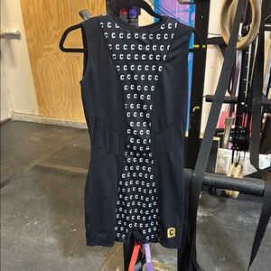 Black Chestee Medium Weightlifting Singlet - worn at 2 Meets